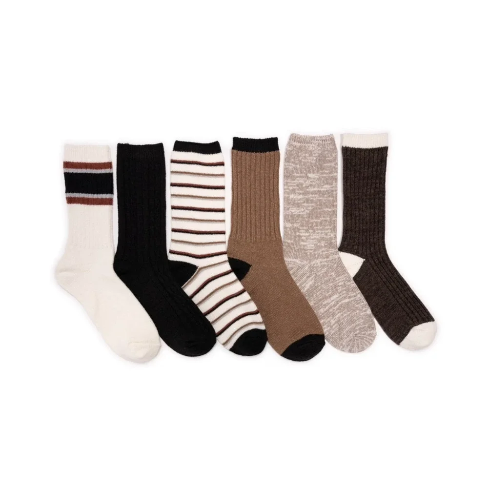Muk Luks Women's Fluffly Dream Cozy Crew Boot Socks 6 Pack Size 6-11